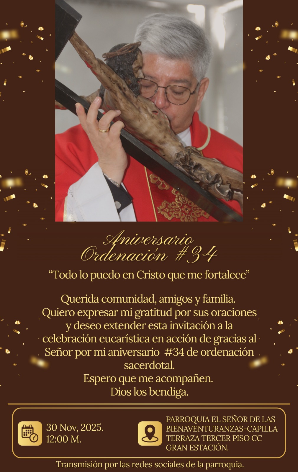 Aniversario Ordenación 34 Padre Jorge Gonzalo Marín García