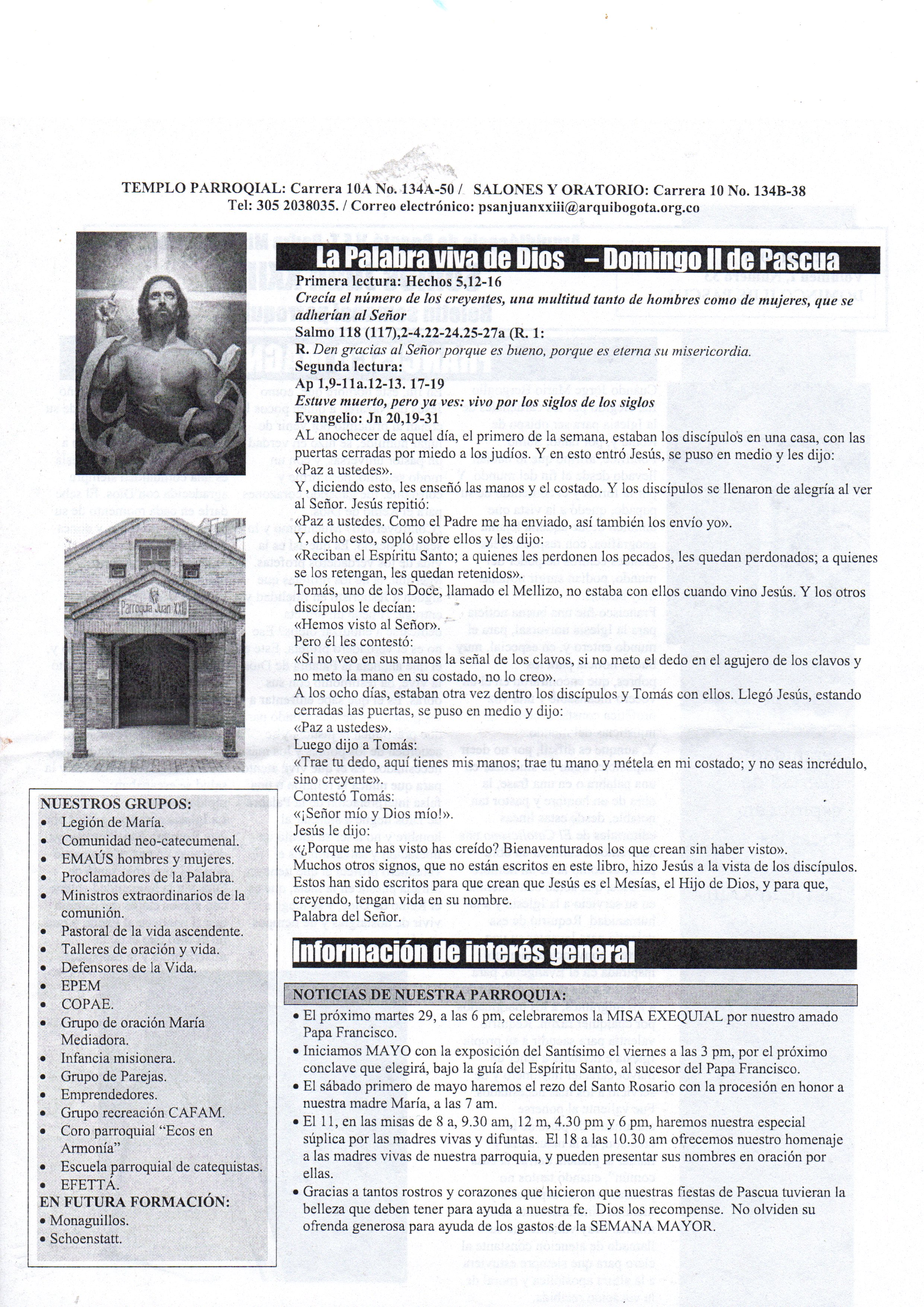 Boletín parroquial